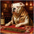 High Stakes Harley American Bulldog Casino Poker Scene Metal Art Print