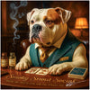 Smoky Snout Social American Bulldog Poker Scene Metal Art Print