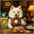 Blackjack Blizzard American Eskimo dog playing blackjack with cocktail and poker chips on ChromaLuxe Metal Print