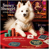 Snowy Showgirl American Eskimo dog at casino poker table with cards and chips on ChromaLuxe Metal Print