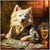 Hazy Hailstone American Eskimo dog in casino scene with money, chips, and drink on ChromaLuxe Metal Print