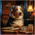 Cigar Shepherd Australian Shepherd Dog Enjoying Luxury Cigars in Elegant Lounge