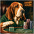 Droopy Dealer Basset Hound Dog Playing Poker at Casino Table with Chips