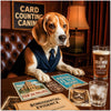 Card Counting Canine Beagle in Suit Playing Poker at Bar