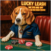 Lucky Leash Beagle Dog Playing Poker at Casino Table