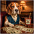 Beagle Bankroll Dog in Suit Enjoying Cocktail with Canine Money at Bar