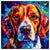 Colorful Beagle portrait in modern art style, perfect for home decor.