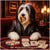 Vegas Volumizer Bearded Collie Dog playing cards at a luxury Vegas casino table