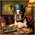 Boston Terrier artwork titled Blackjack Bowtie on ChromaLuxe Metal, featuring a vintage blackjack casino scene.