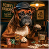 Boxer's Bankroll Boxer Dog Playing Poker Casino Scene Metal Art Print
