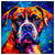 Colorful Boxer portrait in modern art style, perfect for home decor.