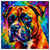 Colorful Boxer portrait in modern art style, perfect for home decor.