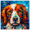 Colorful Brittany portrait in modern art style, perfect for home decor.
