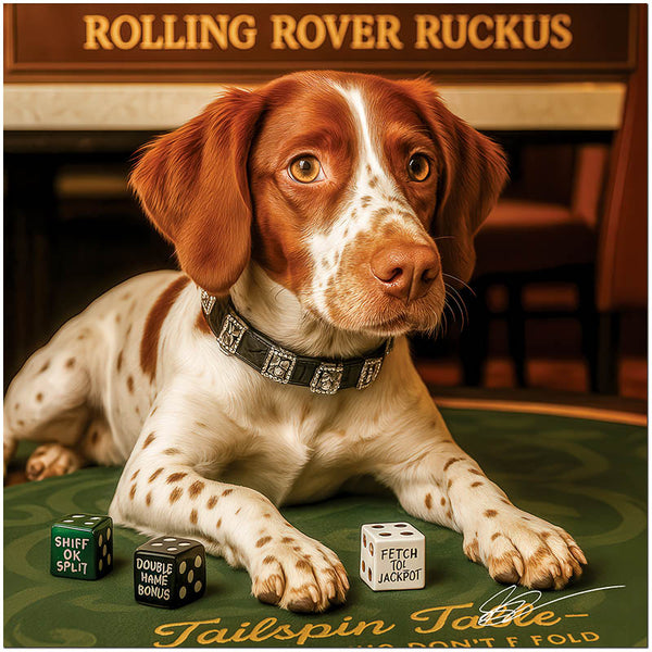 Britty Jackpot | Brittany Dog Metal Print That Deals Winning Charm