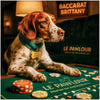 Brittany dog playing baccarat at casino table humorous canine art