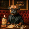 Brussels Griffon dog in a luxurious bar lounge scene with whiskey candle, canine art print