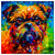 Colorful Brussels Griffon portrait in modern art style, perfect for home decor.