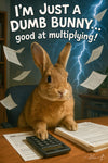 Humorous accountant bunny calculating taxes metal wall art print