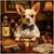 Casino Cuddler Chihuahua wearing bowtie at poker table scene