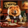 Chow Chow named Chowstopper Chuckles dressed stylishly in humorous casino setting canine metal art print