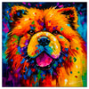 Colorful Chow Chow portrait in modern art style, perfect for home decor.