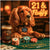 Funny Cocker Spaniel dog playing poker at casino table with drink humorous metal print