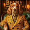 Elegant Cocker Spaniel in tailored suit casino-themed canine art metal print