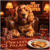 Playful Cocker Spaniel playing poker with biscuits canine artwork metal print