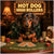 Humorous Dachshund playing poker in casino setting metal wall art