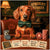 Dachshund playing poker with humorous dog-themed cards and chips metal wall art