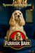 Luxurious Cocker Spaniel with diamond collar under chandelier titled Furassic Bark II Spared no expense