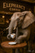 Elephant drinking espresso in cafe metal wall art print