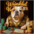 English Bulldog playing poker with casino chips and cards metal print