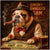 English Bulldog smoking cigar with Snoutbucks currency vintage bar scene metal print