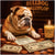 Bulldog Bellyflop humorous English Bulldog artwork with canine-themed money and poker chips