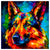 Colorful German Shepher portrait in modern art style, perfect for home decor.