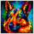 Colorful German Shepher portrait in modern art style, perfect for home decor.