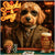 Stylish Golden Doodle dog wearing sunglasses at poker table with drink in Stacks and Swagger metal print