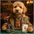 Elegant Golden Doodle at poker table in The Gentlepaw's Club metal print