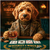 Sophisticated Golden Doodle with whiskey glass at poker table Whiskey & Wagers metal print