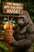 Gorilla holding large tropical tiki cocktail metal wall art print