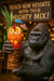 Gorilla holding large tropical cocktail tiki drink metal wall art print