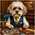 Havanese dog dressed in a vest and tie sitting at a poker table with BarkJack Royale cards, chips, treat sticks, and a glass of Pawtron Reserve under a sign reading Havanese High Rollers.