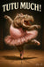 Funny metal wall art of a ballet-dancing hippopotamus in a tutu striking a pose