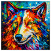 Colorful Husky portrait in modern art style, perfect for home decor.