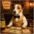Jack Russel in a gold pinstripe vest and navy bow tie seated at a table with whiskey, paw-printed cash, and a bottle labeled Top Shelf Tail Whiskey, under a neon sign that reads Canine Cigar Club.
