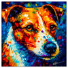 Colorful Jack Russell portrait in modern art style, perfect for home decor.
