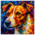 Colorful Jack Russell portrait in modern art style, perfect for home decor.