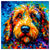 Colorful Labradoodle portrait in modern art style, perfect for home decor.