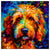 Colorful Labradoodle portrait in modern art style, perfect for home decor.